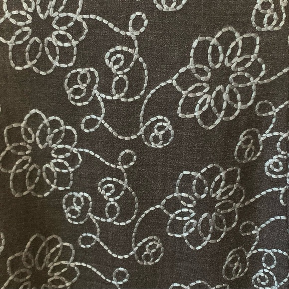 TOCCA Embroidered A-Line Skirt Cotton Blend Gray Blue Floral Size 2 - Picture 5 of 12